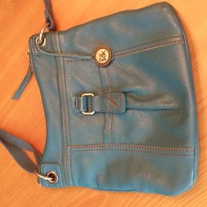 Sak turquoise cross body purse. Leather